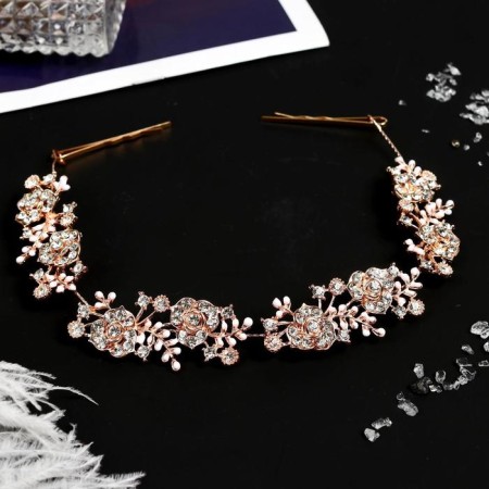 Hair accessory "Angelica" roses, 23 cm, gold