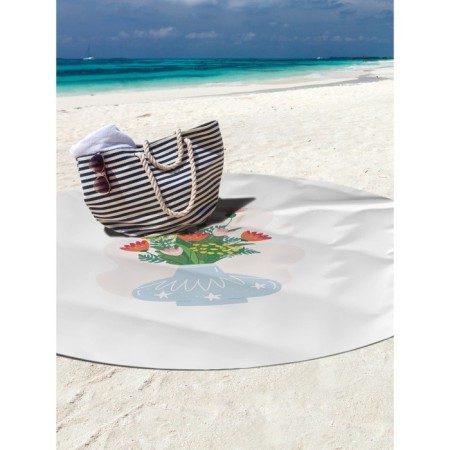 Pareo and beach rug "Flowers in a vase", d = 150 cm-2