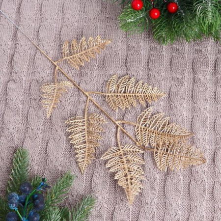 Decor shine "Fern Fern" 10x27 cm, mix (gold, silver)