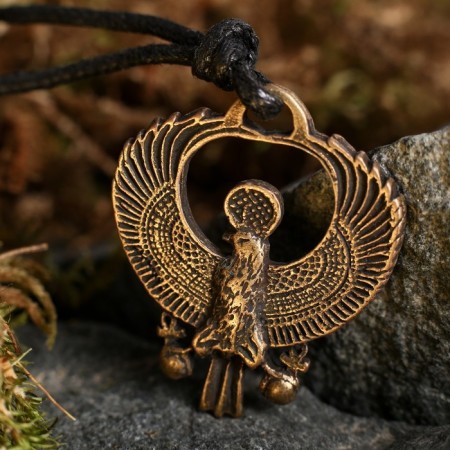 Amulet-cranes "Egyptian royal kite" No. 60, metallic