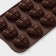 Form for chocolate of the Dolyan "Cold Heart", 20.5 × 10 × 1.5 cm, 15 cells, brown color