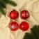 Set of balls plastic D-5.5 cm, 4 pcs "New Year's Fun" rhombus flower, red
