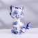 Souvenir "cat", sedentary, tail pipe, gzhel