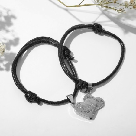 Bracelets "Demetrons" heart, black color, l = 12.5 cm-1