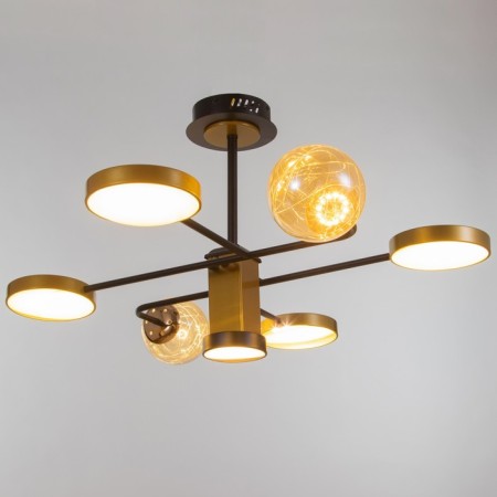Chandelier 1851/7 LED 72W 3000-6000K black and gold 79x77x43 cm Bayerlux-1