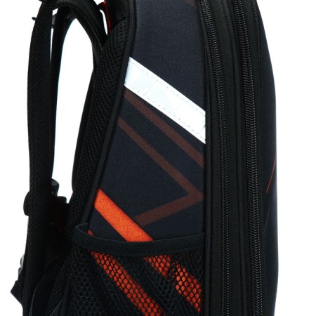 School backpack 38 x 30 x 16 cm, ergonomic back, Stavia "Super Car", black/orange-10