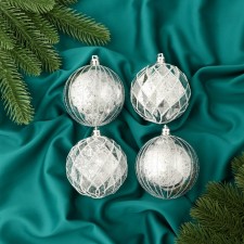 Set of balls plastic D-8 cm, 4 pcs 