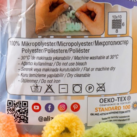 Yarn "Puffy fine color" 100% micropoliester 14.5m/100g (6313)-3