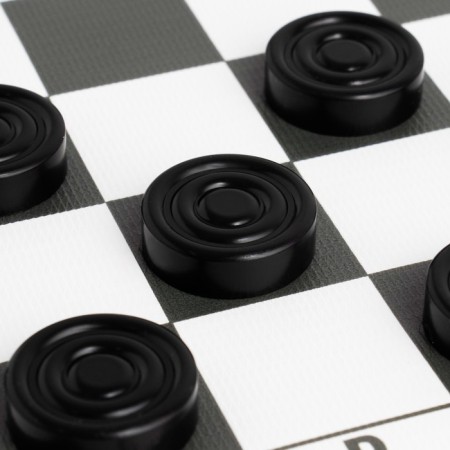 Checkers with a vinyl field 30 x 30 cm, 24 pcs, d-3 cm, h-0.9 cm, in a tube-2