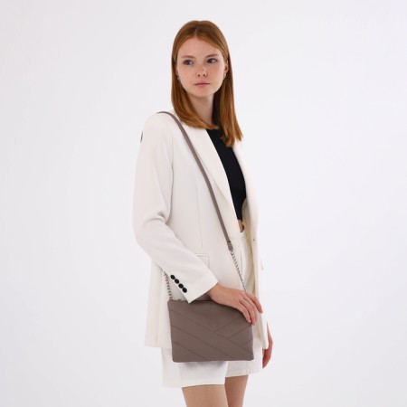 Women's bag with lightning, beige color-6