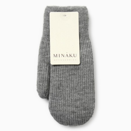 Women's mittens minku, gray color, 22 cm-3