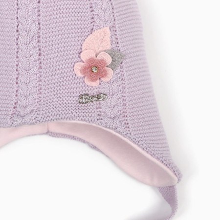 A hat for a girl, the color is light lilac, size 40-42 cm-1