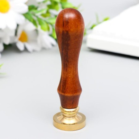 Printing for wax with a wooden handle "Crown with the letter C" 9x2.5x2.5 cm-2