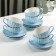 Service Porcelain Tea Dauline "Vivien", 12 objects: 6 cups 200 ml, 6 saucer d = 15 cm, blue color