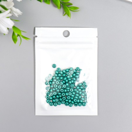 Glass beads 6/0 "metallic. Dark turquoise" 10 g-2