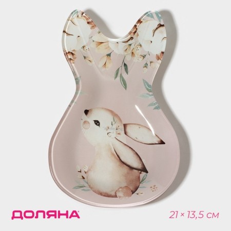 Glass Serving shares "Rabbit", 21 × 13.5 × 1.8 cm