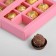 Box for 9 sweets with a shell, pink, 14.5 x 14.5 x 3.5 cm