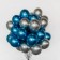 Bouquet of balls "blue-silver", latex, chrome, set of 50 pcs.