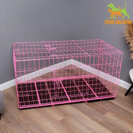 A cell with a dog for dogs, 130 x 60 x 70 cm, pink