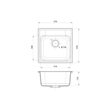 Granfest Quarz GF-Z48, 478x478 mm Kitchen Carrying Wars.-1