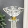 Glass of glass for 1 candle "Column with beads" 23.5x6.5x6.5 cm
