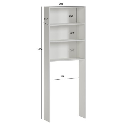 Bathroom rack, white, 55 x 23 x 185 cm-6