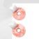Acryl Earrings "Circle" with a square, the color is pink-white in gold