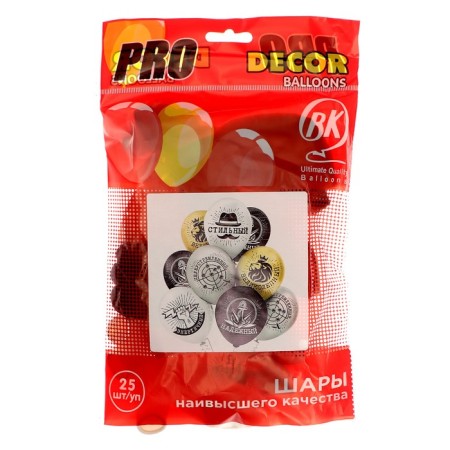 Shar Latex 12 “Compliment to men!”, Pastel, 2-sided, set 25 pcs., Mix-2