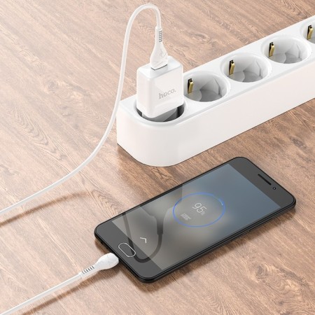 Nice charger Hoco N9, USB - 2.1 A, MicroUSB 1 m cable, white-8