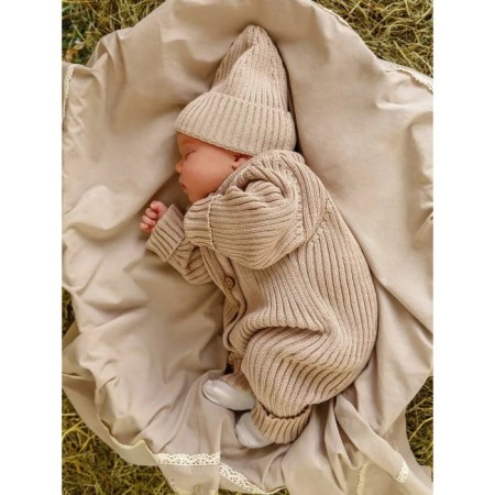 Knitted Knot Killed with Pure Love Tot hat, height 74 cm, beige color-8
