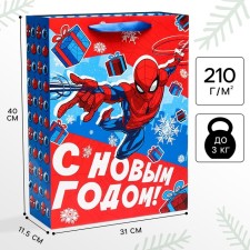 New Year. Gift package, 31x40x11 cm, packaging, spider-man