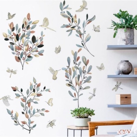 Sticker Plastic Interior color "Northern Plants and Birds" 62x44 cm