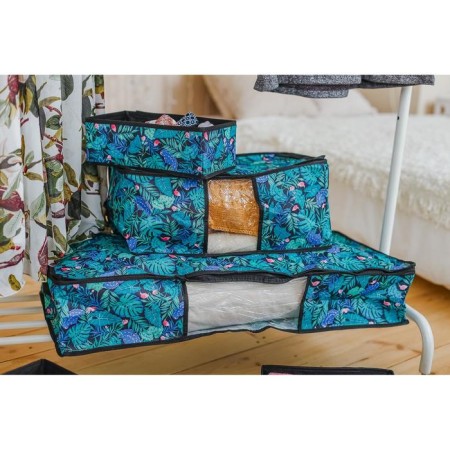 Cofr for storing things "Tropics", 80 × 45 × 15 cm, blue color-5