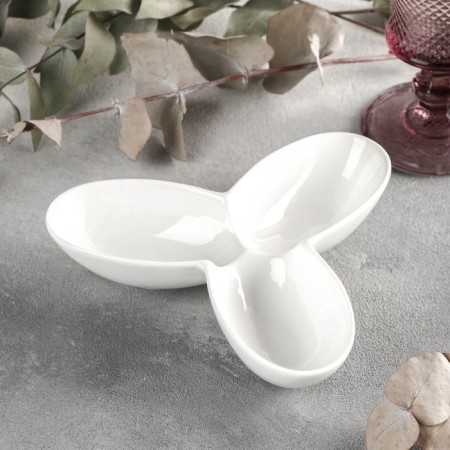 Porcelain 3 cells 3 cells Wilmax, D = 17 cm, white color