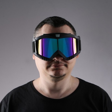 Mask glasses for motor vehicles, collapsible, lameleon visor, black color-8