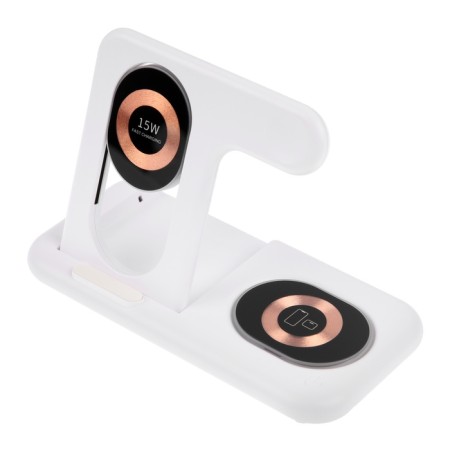 Wireless charger 3 in 1 Y36, 15 W, folding, backlight, USB, Type-C, white-1