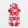 Kombinson "Deer" with a hood, size S (DS 25 cm, OG 35 cm, Osh 25 cm), red