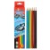 Pencils 6 colors "machine", wooden, triangular housing, in a cardboard box