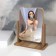 Bamboo desktop mirror, mirror surface 15.7 x 20.5 cm, beige color