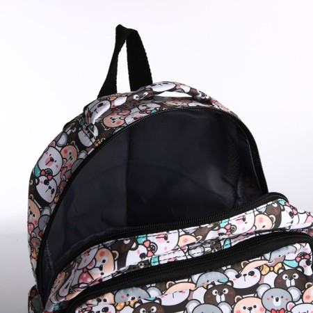 A backpack with a zipper, bag, cosmetic bag, gray color-7
