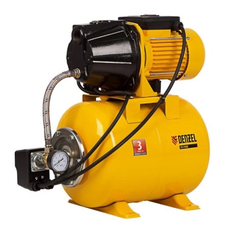 Denzel PS1100C pumping station, 1100 watts, pressure 46 m, 75 l/min, tank 24 l, cable 1.5 m
