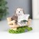 Polystone souvenir "Hedgehogs on a bench read the book" 5.7x3.9x7.5 cm