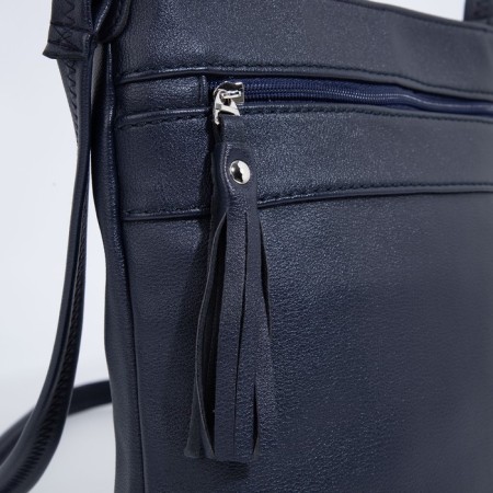 Bag-bodi Boda vita with a zipper, blue color-4