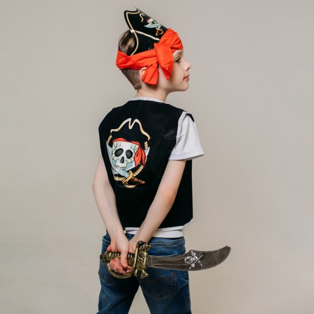 Polundra carnival costume, vest, hat, belt, sword-3