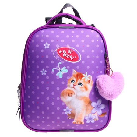 School backpack 38 x 30 x 16 cm, ergonomic back, Stavia "Red cat"-2