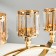 Summary metal, glass for 3 candles "Crystals - faces" gold 22.5x41x8 cm