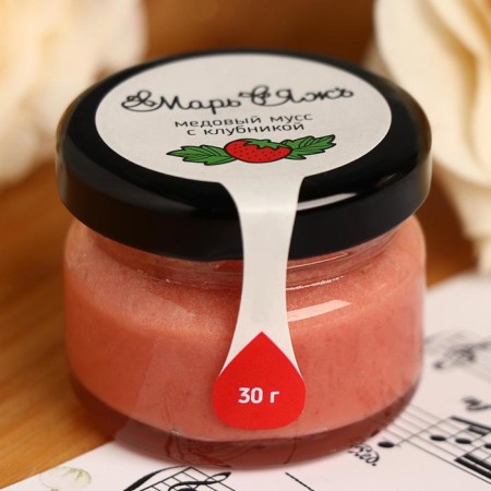 Honey mousse "Mary & Yazh", with strawberries, 30 g-1