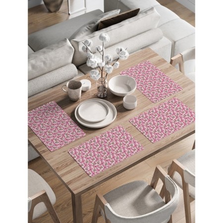 A set of napkins for setting the table “Many butterflies”, rectangular, rounded edges, size 30x46 cm, 4 pcs