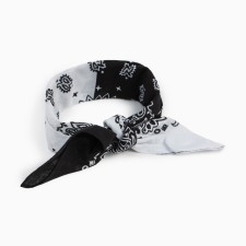 Women's scarf, white/black color, size 53x53
