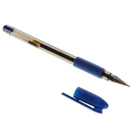Gel pen, 0.7 mm, blue rod, tinted case, with a rubber holder